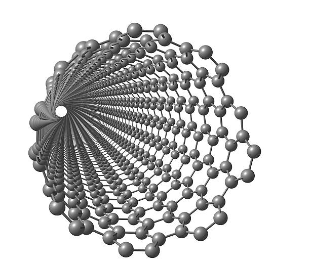 Carbon nanotube on white background stock photo