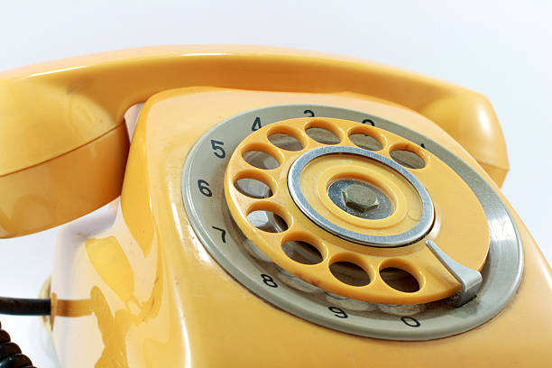 istock Yellow vintage telephone 480322270