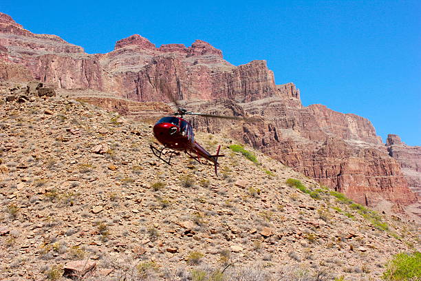 istock Helicopter flying in Grand Canyon 480325273