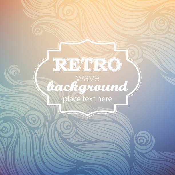 Retro wave background vector art illustration