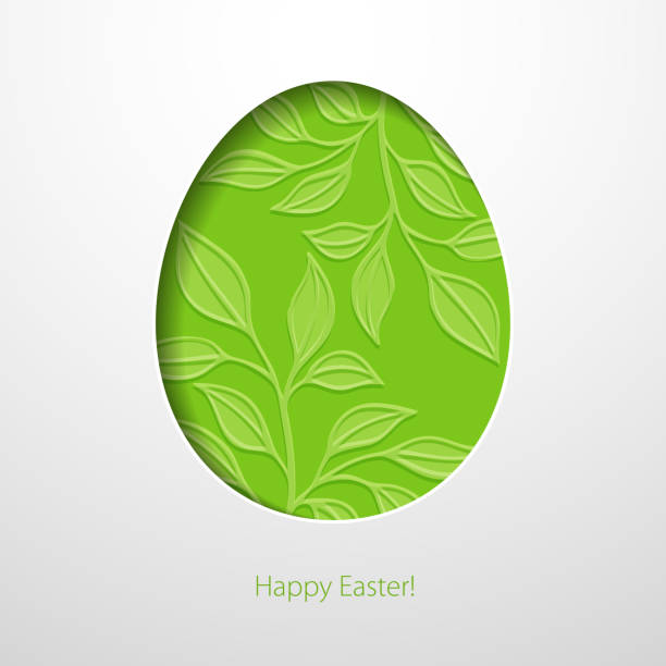 Paper card with Easter eggs. Vector illustration vector art illustration