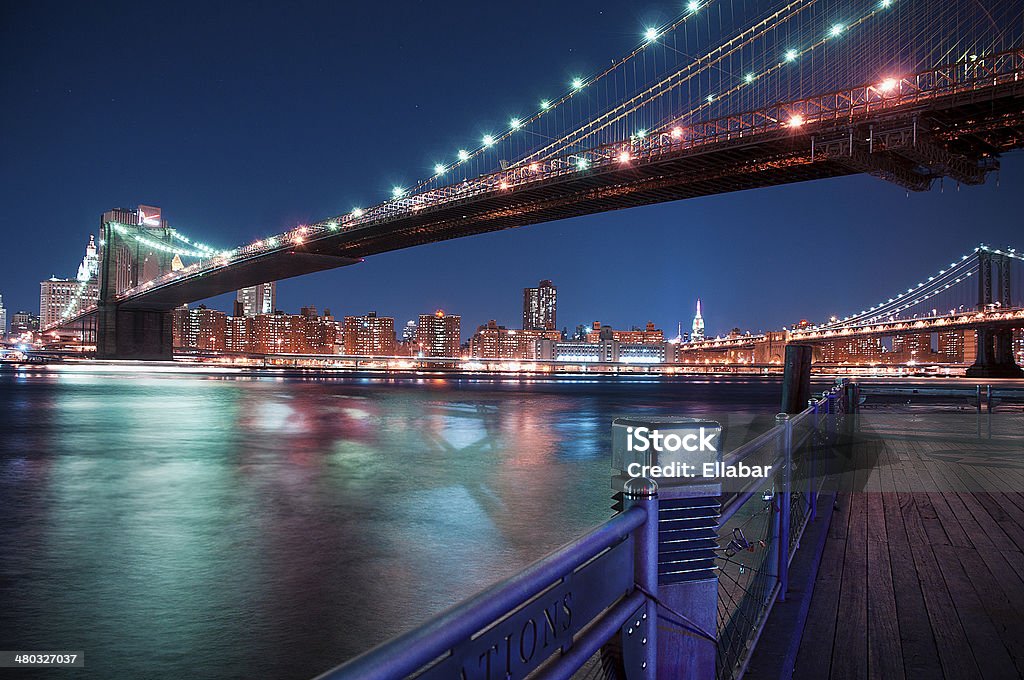La ciudad de Nueva York-Puente de Manhattan - Foto de stock de Astillero naval de Brooklyn libre de derechos