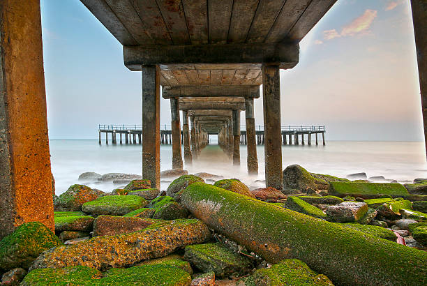 istock Sea scape of Under the old bridge , HDR Style 480329932