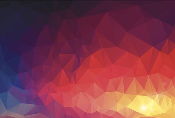 abstrakte geometrische dreieck mehrfarbigen hintergrund - kaleidoscope illustration and painting triangle abstract stock-grafiken, -clipart, -cartoons und -symbole