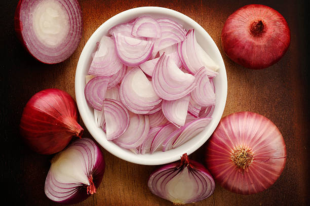istock Sliced shallot onion in white bowl 480331494