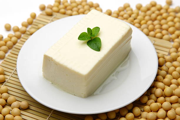 Tofu Is Typical Food Of Japan, Made From Soy Beans.