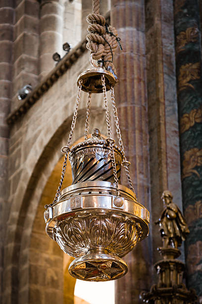 Botafumeiro Incense Burner - Santiago de Campostela Cathedral, Spain stock photo