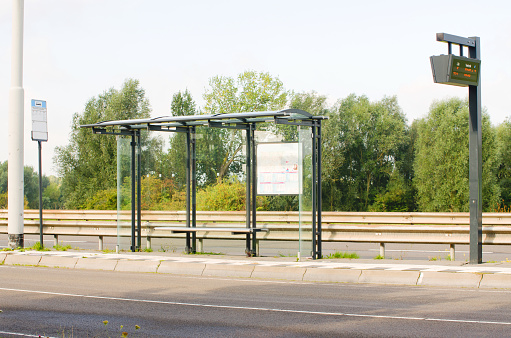 Bus stop along the road