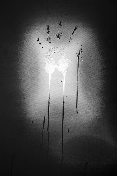 istock Water drop of Hand print on matte glass 480333308