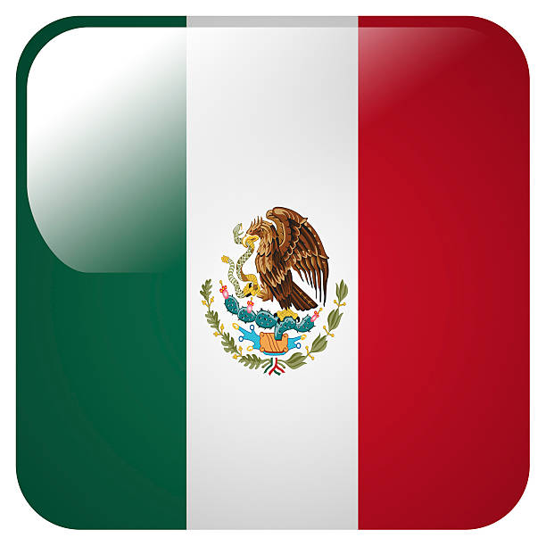 istock Glossy icon with flag of Mexico 480337549