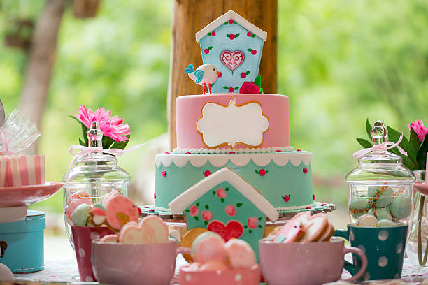istock Birthday party table with sweets for kids 480338964