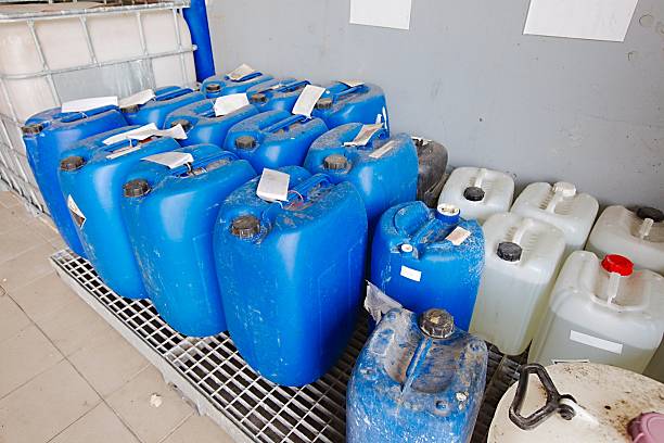 istock Plastic cans of chemicals 480342230