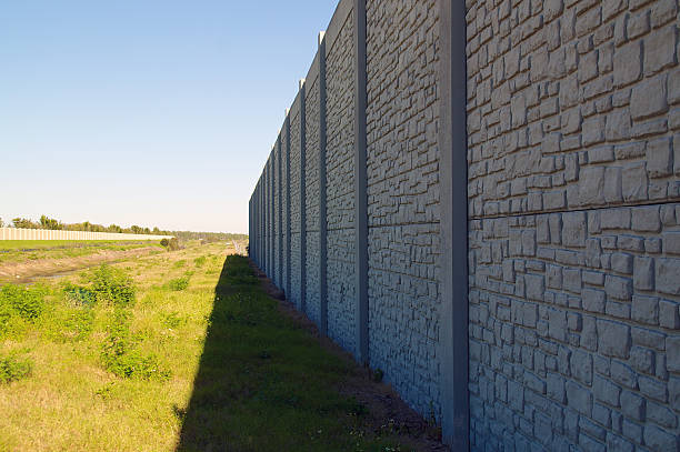 istock wall with vanishing point and field 480342881