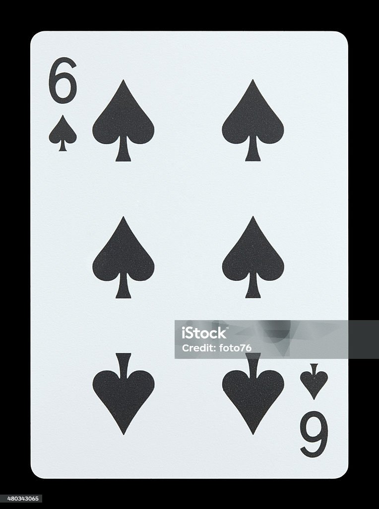 Playing cards - Six of spades Black Color Stock Photo