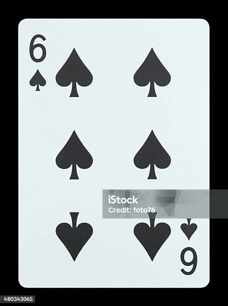 Playing Cards Six Of Spades Stock Photo - Download Image Now - Black Color, Casino, Close-up