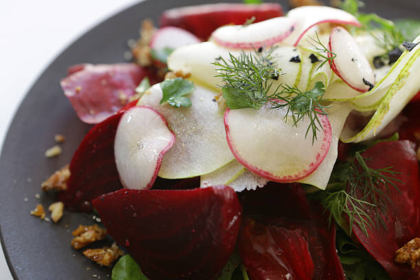 Young beetroot salad stock photo