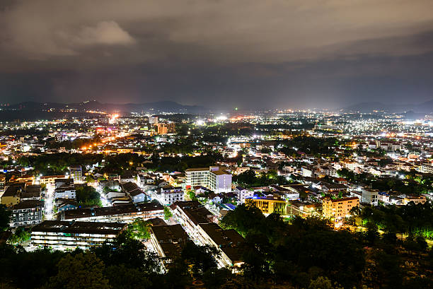 veduta dall'alto di sera provincia di phuket - phuket province thailand tourist asia foto e immagini stock