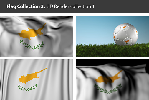 Cyprus 3D Flag, Cypriot Background (3D Render)