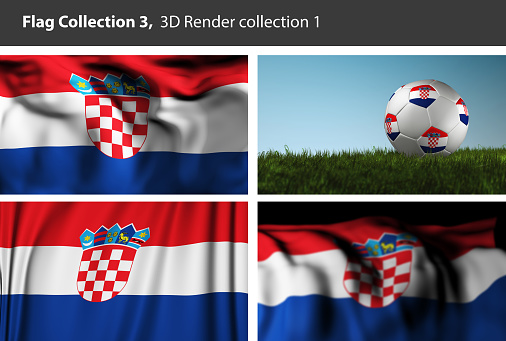 Croatian 3D Flag, Croatia Background, Soccer (3D Render)