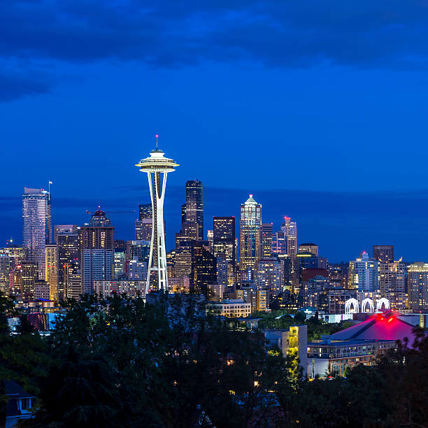 istock Seattle skyline panorama at sunset as seen from Kerry Park 480351104