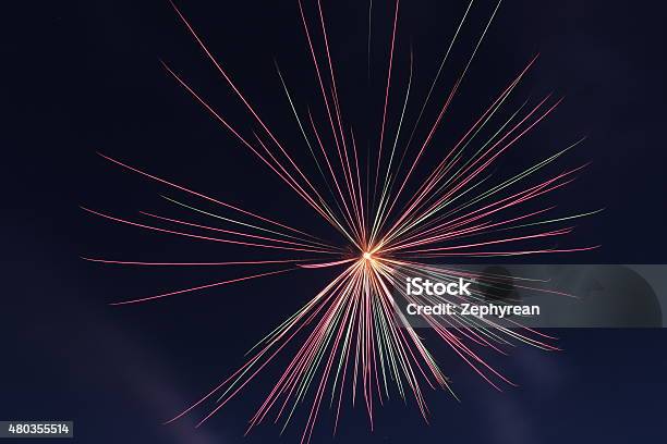 Fireworks Redgreen Burst Stock Photo - Download Image Now - 2015, Celebration, Firework - Explosive Material