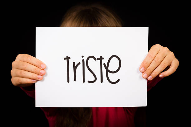 istock Child holding sign with Spanish word Triste - Sorry 480358000
