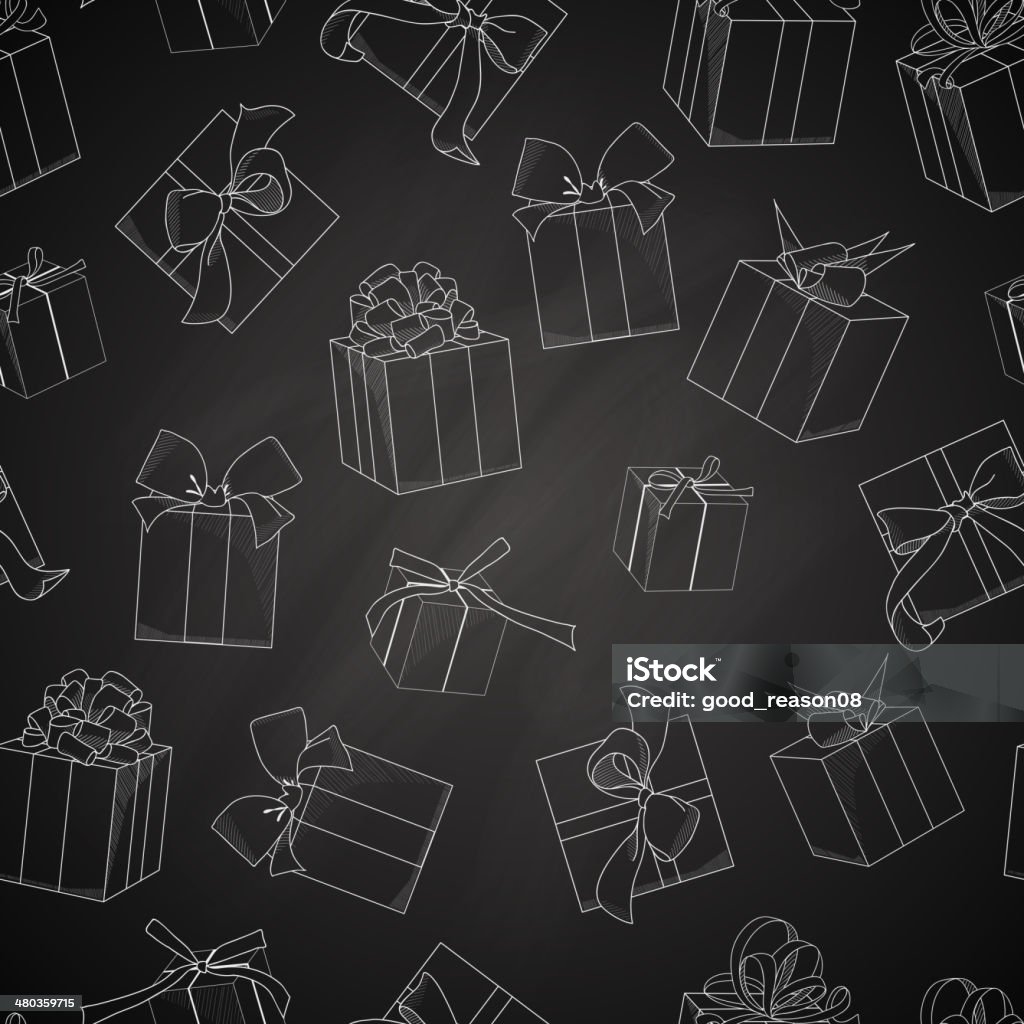 Present Box Texture Seamless Texture With Hand Drawn Gift Boxes Bows And Ribbons Stock ...