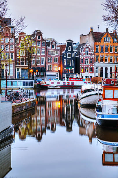 Overview of Amsterdam Overview of Amsterdam, the Netherlands in the morning canal house photos stock pictures, royalty-free photos & images