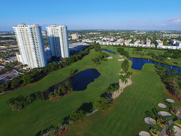 istock Aerial image of a golf course in South Florida 480360764