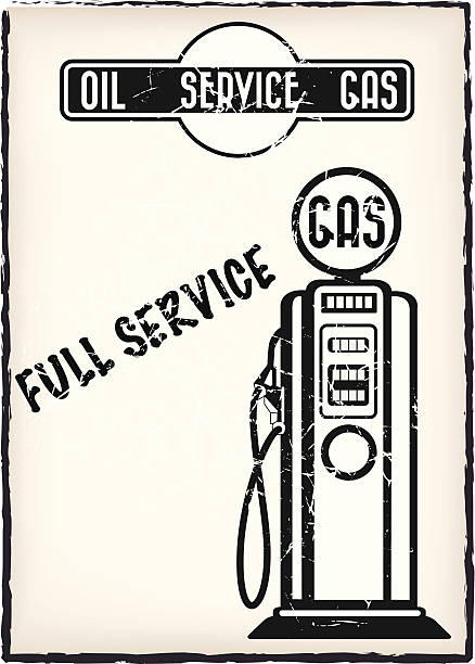 서비스 관측소 포스터 - gas fuel pump symbol metal stock illustrations