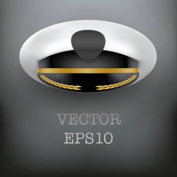 Vector illustration of Background of captain peaked cap vector