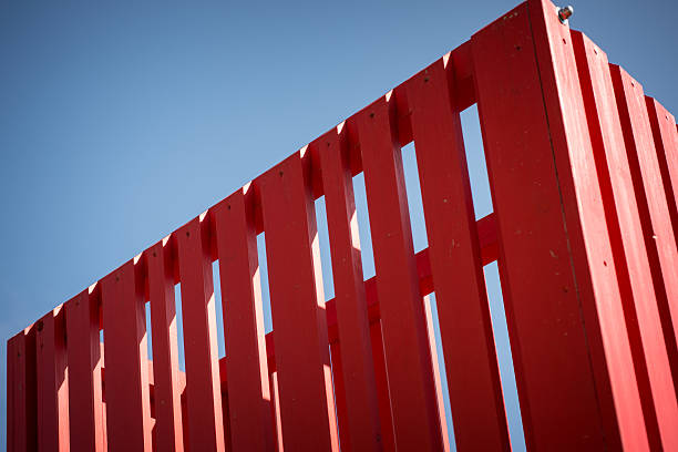 wooden red Fence