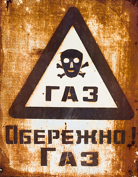 istock Old Gas sign with the inscriptions in Ukrainian 480363334