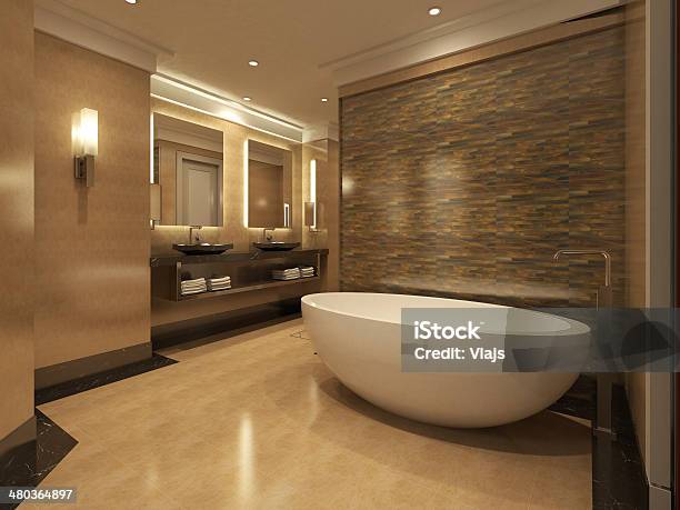 Modern Bathroom Stock Photo - Download Image Now - Bathtub, Luxury, Apartment