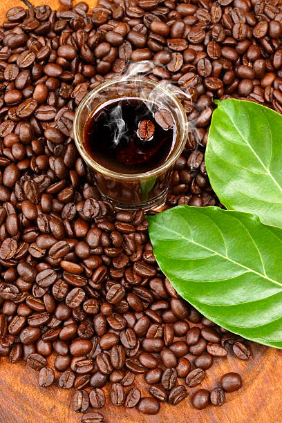 istock Coffee and coffee bean on wood background 480366625