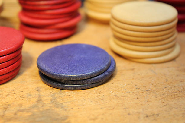 Stacks of poker chips stock photo