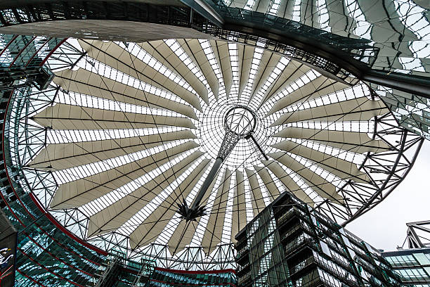The Sony Center in Berlin Berlin, Germany - July 31, 2011: The Sony Center dome at the Potzdamer Platz in Berlin, Germany. The center was constructed after the fall of the Berlin Wall. berlino stock pictures, royalty-free photos & images