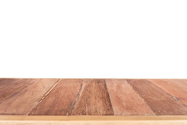 istock Top wooden table isolated on white background 480368736