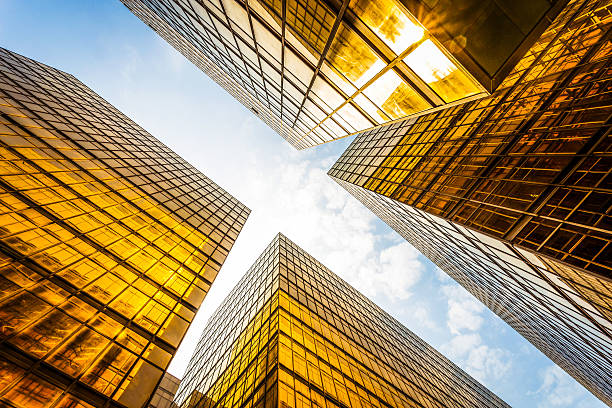istock low angle view of modern skyscraper exterior and sky 480374924