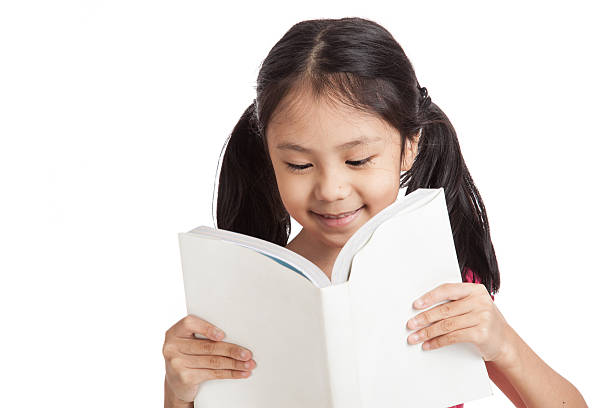 istock Happy little asian girl  read a book 480375426