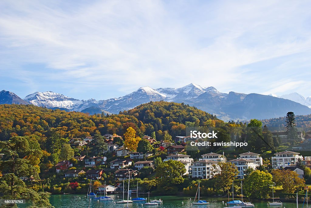 Spiez village Spiez village on the lake Thun, Switzerland 2015 Stock Photo