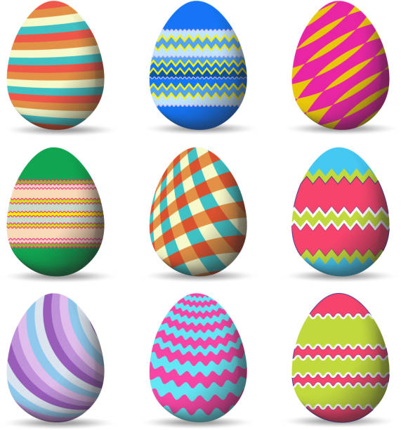 ilustraciones, imágenes clip art, dibujos animados e iconos de stock de huevos de pascua y felices pascuas - easter egg isolated remote frame
