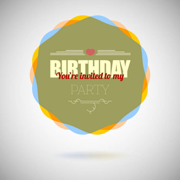день рождения приглашение карты, векторный дизайн шаблона - birthday card greeting card banner striped stock illustrations