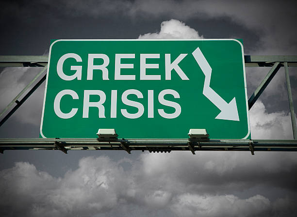 греческий кризис - meltdown currency finance bank стоковые фото и изображения