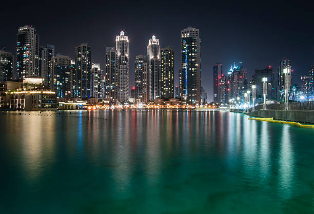 istock Wonderful view of night Dubai 480380647