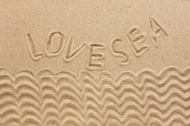istock Word  love sea  written on the sand 480387447