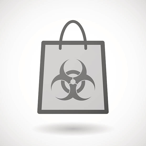 ショッピングバッグアイコン、バイオハザードのサイン - biohazard symbol computer bug biology virus点のイラスト素材／クリップアート素材／マンガ素材／アイコン素材
