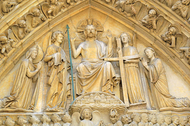 istock Main portal of Notre Dame cathedral, Paris. 480388547