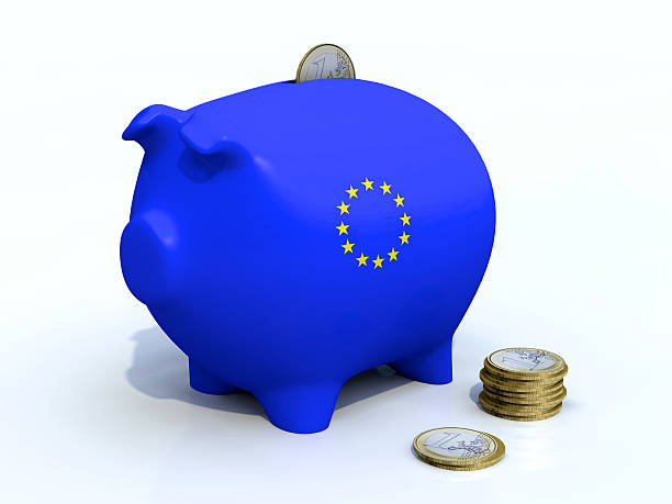 Euro Piggy Bank stock photo
