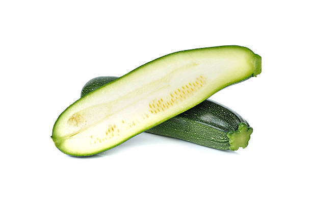 istock Fresh zucchini isolated on white background 480390238
